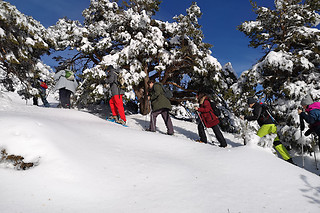 Raquetas de nieve, construcción de iglú y trineo en Sierra Nevada (Granada)