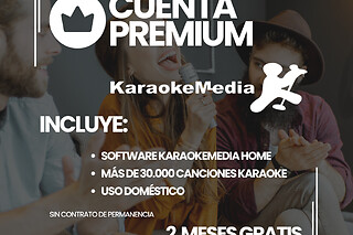 2 meses de suscripción premium para 1 en Karaoke Media