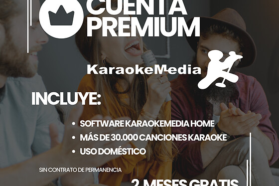 2 meses de suscripción premium para 1 en Karaoke Media